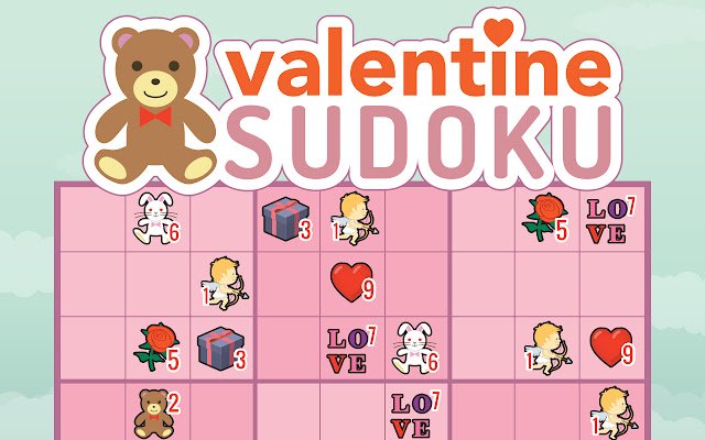 Valentine Sudoku  from Chrome web store to be run with OffiDocs Chromium online