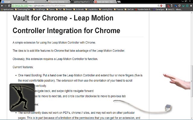 Vault ສໍາລັບ Chrome Leap Motion Integration ຈາກ Chrome web store ທີ່ຈະດໍາເນີນການກັບ OffiDocs Chromium ອອນໄລນ໌