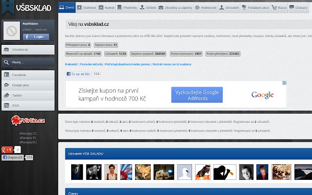 VŠB SKLAD de Chrome web store se ejecutará con OffiDocs Chromium en línea