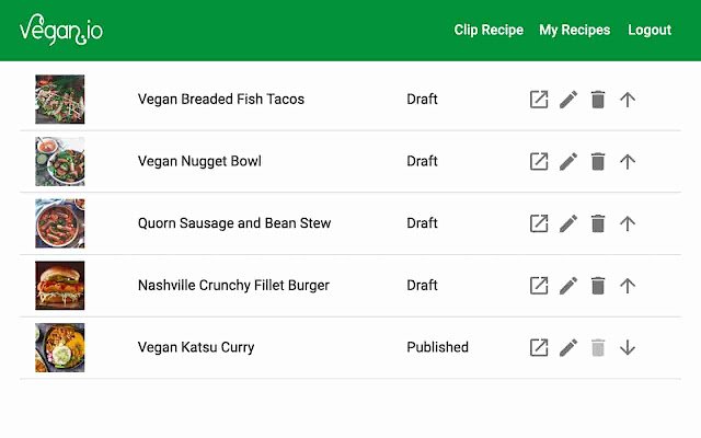 Vegan.io Recipe Clipper  from Chrome web store to be run with OffiDocs Chromium online