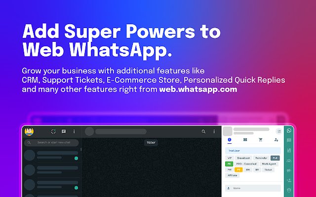 Vepaar CRM for WhatsApp  from Chrome web store to be run with OffiDocs Chromium online