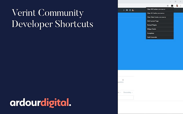 Verint Community Developer Shortcuts  from Chrome web store to be run with OffiDocs Chromium online