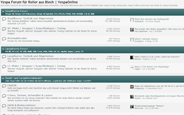 VespaOnline Das Vespa Forum  from Chrome web store to be run with OffiDocs Chromium online