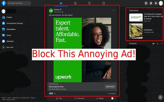 Video Ad Blocker for Facebook™ App Extension  from Chrome web store to be run with OffiDocs Chromium online