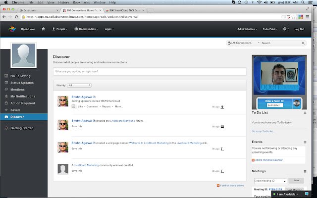 Video Conversations for IBM SmartCloud  from Chrome web store to be run with OffiDocs Chromium online