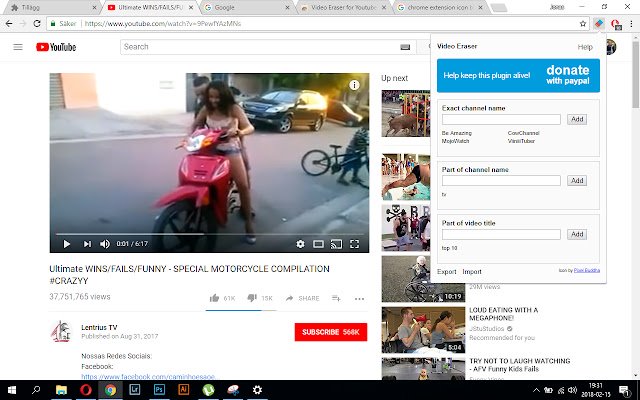 Video Eraser for Youtube  from Chrome web store to be run with OffiDocs Chromium online