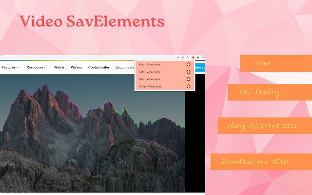 Video SavElements  from Chrome web store to be run with OffiDocs Chromium online