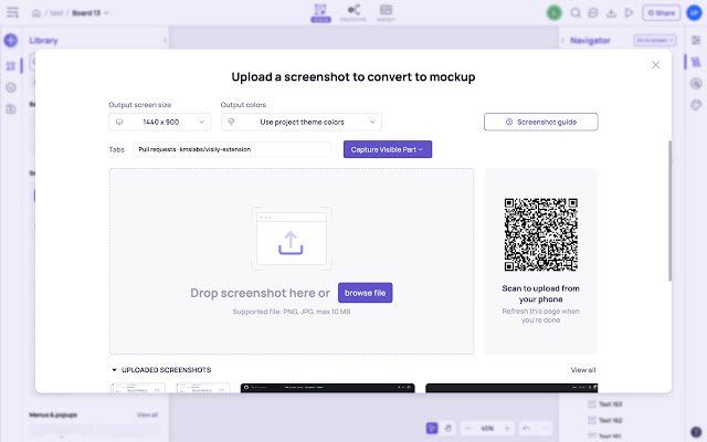 Visily: Create Wireframes from Screenshots  from Chrome web store to be run with OffiDocs Chromium online