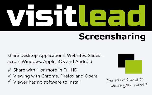 VISITLEAD Screensharing  from Chrome web store to be run with OffiDocs Chromium online