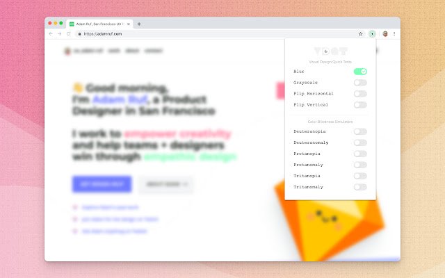 Visual Design Quick Tests  from Chrome web store to be run with OffiDocs Chromium online