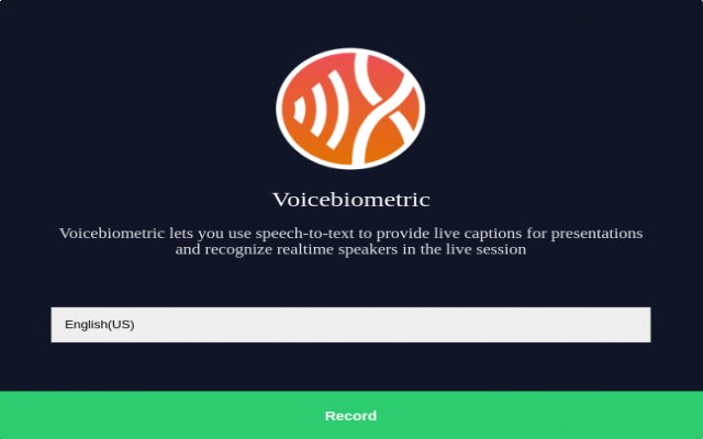 Voicebiometric  from Chrome web store to be run with OffiDocs Chromium online