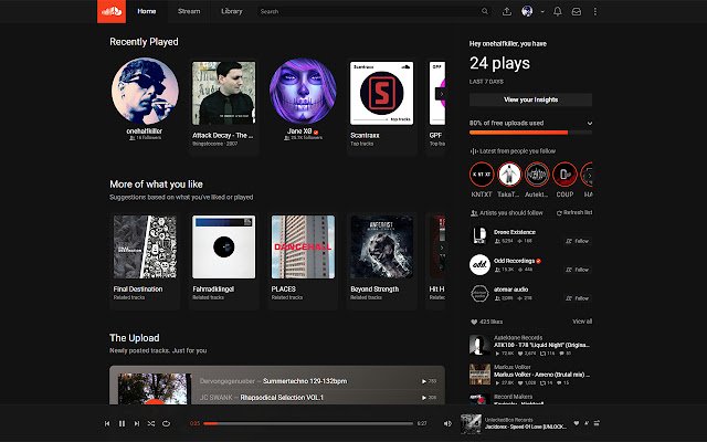 vOid skin for Soundcloud  from Chrome web store to be run with OffiDocs Chromium online