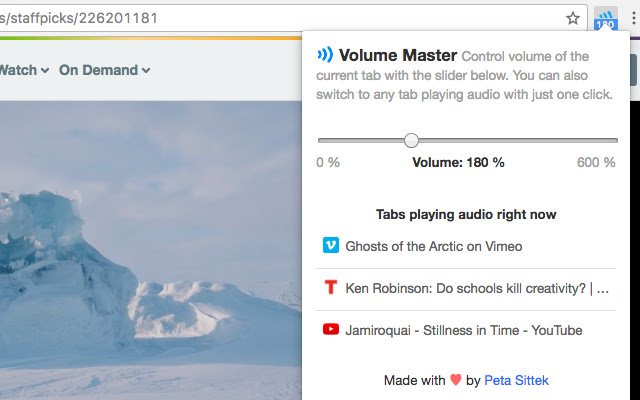 Volume Master  from Chrome web store to be run with OffiDocs Chromium online