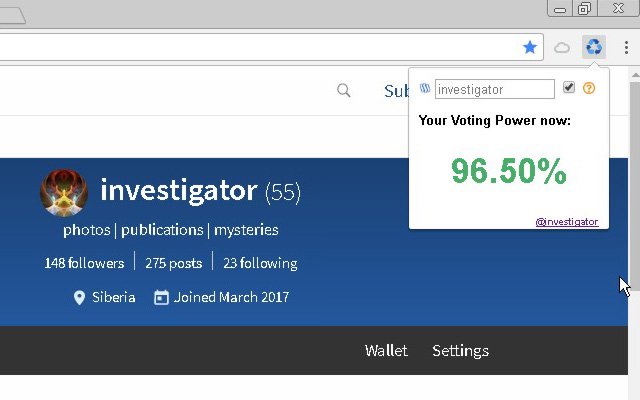 Voting Power | STEEM  from Chrome web store to be run with OffiDocs Chromium online