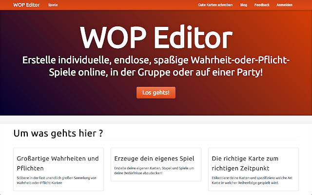 Wahrheit oder Pflicht Editor از فروشگاه وب کروم با OffiDocs Chromium به صورت آنلاین اجرا می شود