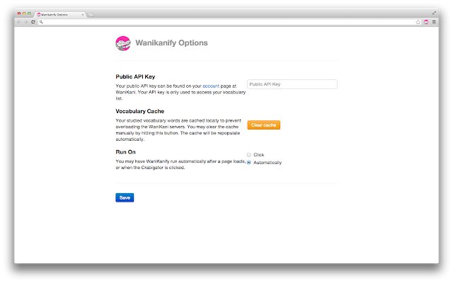 Wanikanify  from Chrome web store to be run with OffiDocs Chromium online