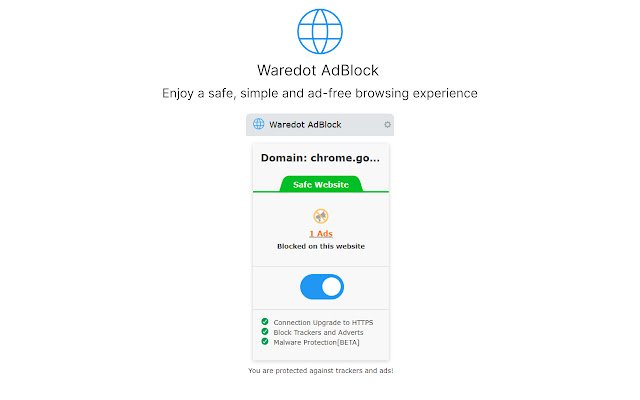 Waredot AdBlock  from Chrome web store to be run with OffiDocs Chromium online