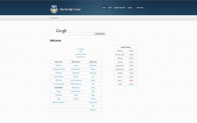 Intranet Sekolah Menengah Warilla dari toko web Chrome untuk dijalankan dengan OffiDocs Chromium online