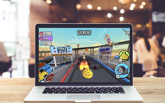 Warped Kart Racer Wallpaper Game Theme  from Chrome web store to be run with OffiDocs Chromium online