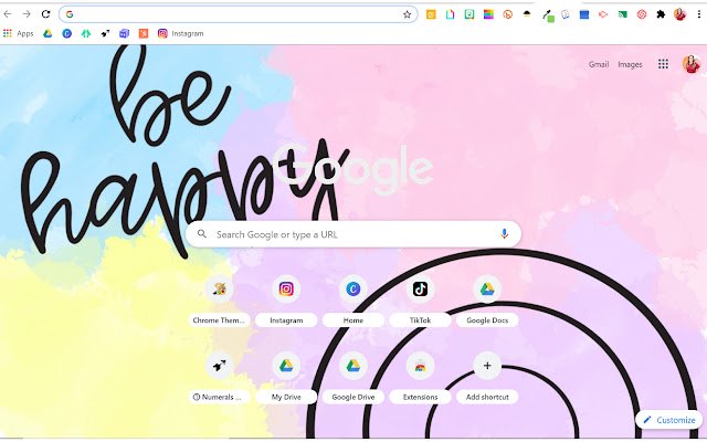 Watercolor Be Happy Rainbow  from Chrome web store to be run with OffiDocs Chromium online