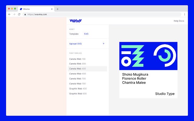 Wavma Font Explorer  from Chrome web store to be run with OffiDocs Chromium online