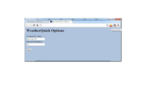 WeatherQuick  from Chrome web store to be run with OffiDocs Chromium online