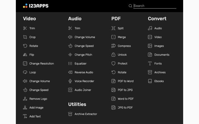 OffiDocs Chromium オンラインで実行される Chrome Web ストアの 123apps による Web アプリ