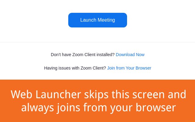 Web Launcher for Zoom  from Chrome web store to be run with OffiDocs Chromium online