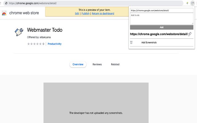 Webmaster Todo  from Chrome web store to be run with OffiDocs Chromium online