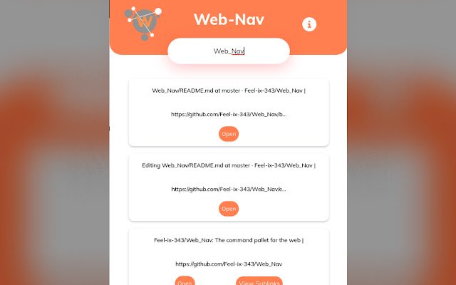 Web Nav Extension  from Chrome web store to be run with OffiDocs Chromium online