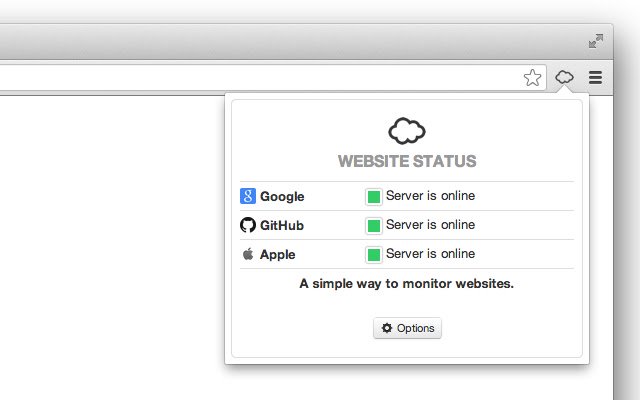Website Status  from Chrome web store to be run with OffiDocs Chromium online