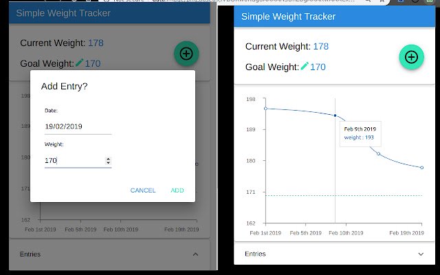 Weight Tracker из интернет-магазина Chrome будет работать с OffiDocs Chromium онлайн