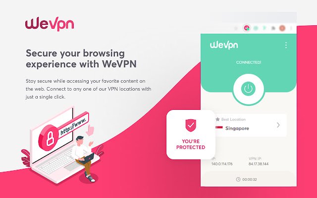 WeVPN: Fast  Secure VPN Proxy  from Chrome web store to be run with OffiDocs Chromium online