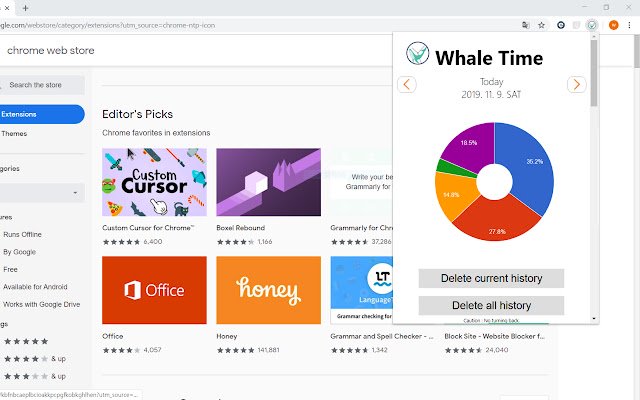 Whale Time  from Chrome web store to be run with OffiDocs Chromium online