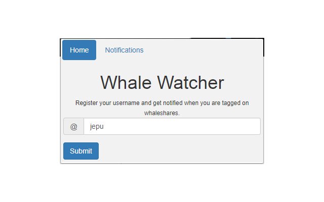 Whale Watcher  from Chrome web store to be run with OffiDocs Chromium online