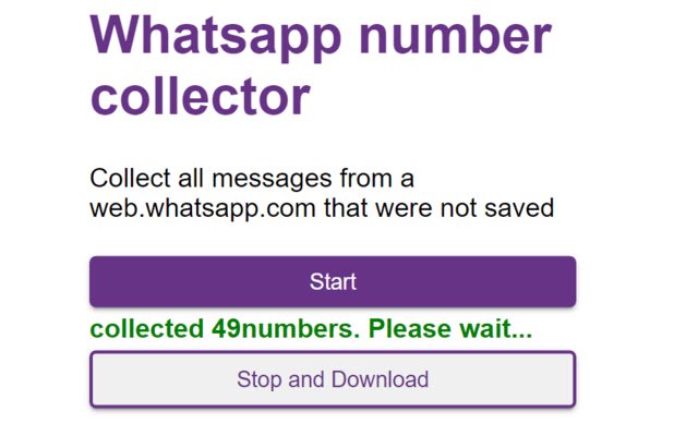 Whatsapp number collector  from Chrome web store to be run with OffiDocs Chromium online