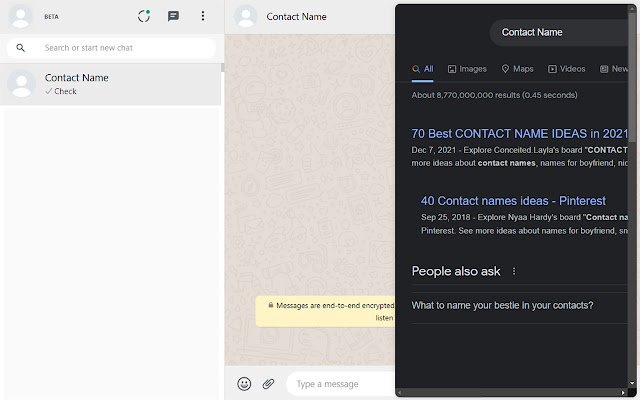 Whatsapp web sidebar  from Chrome web store to be run with OffiDocs Chromium online