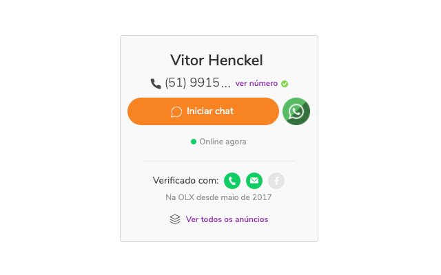 WhatsOLX WhatsApp do proprietário na OLX  from Chrome web store to be run with OffiDocs Chromium online