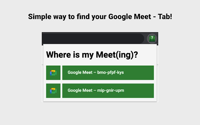 Where is my Meeting?  from Chrome web store to be run with OffiDocs Chromium online