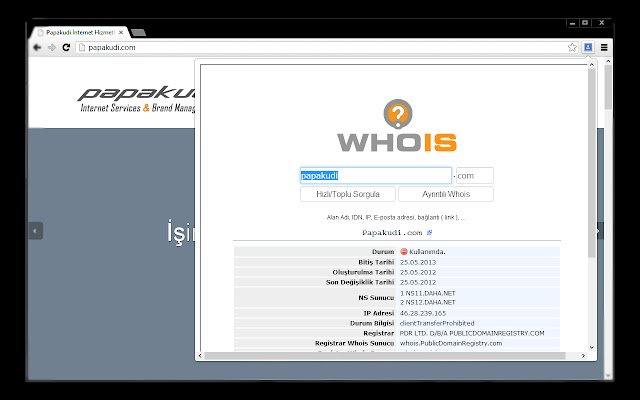 Whois Checker By Ugur KAZDAL  from Chrome web store to be run with OffiDocs Chromium online