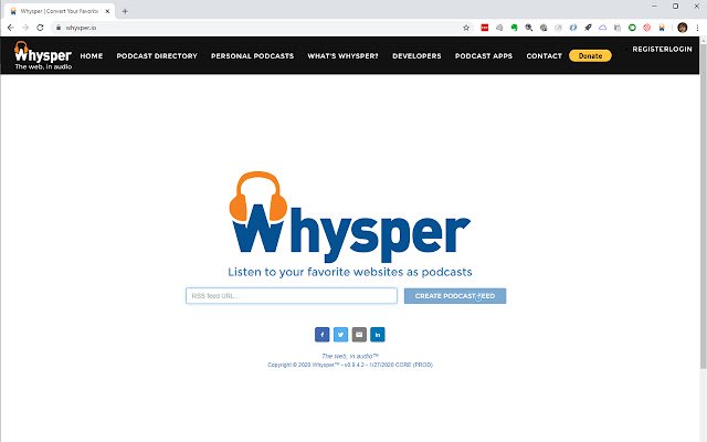 Whysper Extension  from Chrome web store to be run with OffiDocs Chromium online