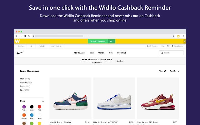 Widilo Cashback Reminder  from Chrome web store to be run with OffiDocs Chromium online