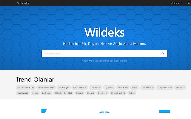 Wildeks Türkiyenin En Yeni Arama Motoru من متجر Chrome الإلكتروني ليتم تشغيله مع OffiDocs Chromium عبر الإنترنت