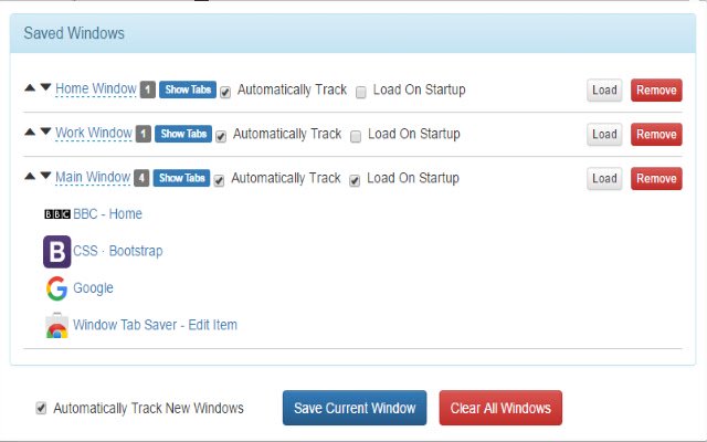 Window Tab Saver  from Chrome web store to be run with OffiDocs Chromium online