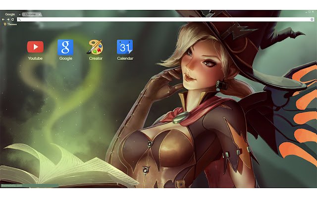 Witch Mercy Fan Art Overwatch 1920x1080 dari toko web Chrome untuk dijalankan dengan OffiDocs Chromium online