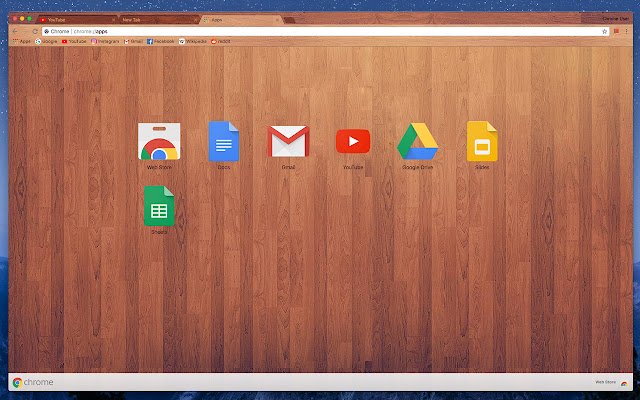 来自 Chrome 网上商店的 Wooden Theme 将与 OffiDocs Chromium 在线一起运行