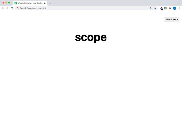 Wordle Dictionary New Tab Page  from Chrome web store to be run with OffiDocs Chromium online