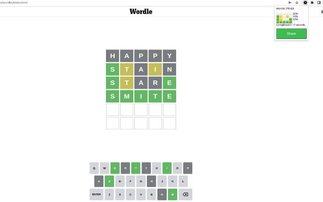 Wordle Extra Stats  from Chrome web store to be run with OffiDocs Chromium online