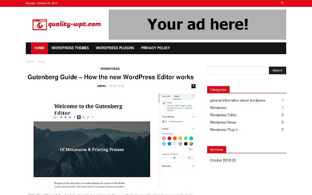 Wordpress news and Tutorials  from Chrome web store to be run with OffiDocs Chromium online