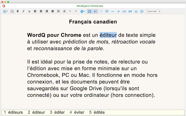 WordQ CF  from Chrome web store to be run with OffiDocs Chromium online